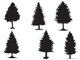 skog silhuetter av underbar tall träd samling uppsättning illustration vektor konst design