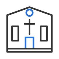 katedral ikon duofärg grå blå Färg påsk symbol illustration. vektor