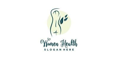 Frauen Gesundheit modern und einfach Konzept Logo Design Prämie Vektor