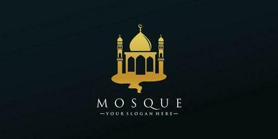 Moschee Logo Design Vorlage mit einzigartig Konzept Prämie Vektor