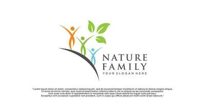 natur familj logotyp design unik begrepp premie vektor