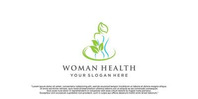 kvinnor hälsa logotyp design enkel begrepp premie vektor