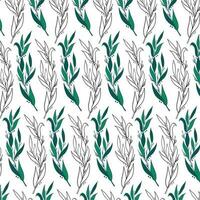 nahtlos Blumen- Muster mit Zweige. botanisch Hintergrund, wiederholen Drucke. Blühen Kräuter Textur Design zum Ihre Design. Hand gezeichnet Vektor Illustration