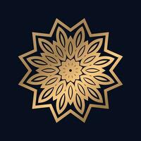 Prämie Mandala golden mit ein schwarz Hintergrund elegant Design vektor