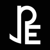 p och e brev logotyp design vektor branding