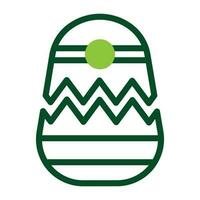 ägg ikon duotone grön Färg påsk symbol illustration. vektor