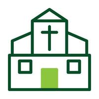 katedral ikon duotone grön Färg påsk symbol illustration. vektor