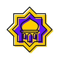 Moschee Profil Benutzerbild islamisch Symbol Taste Vektor Illustration