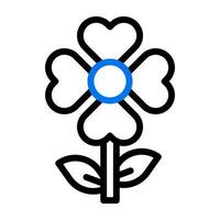 blomma kärlek ikon duofärg blå svart Färg mor dag symbol illustration. vektor