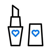 Lippenstift Symbol duocolor Blau schwarz Farbe Mutter Tag Symbol Illustration. vektor