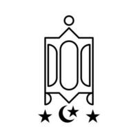 Licht Laterne islamisch Gliederung Symbol Taste Vektor Illustration