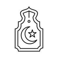 Muslim Laterne islamisch Gliederung Symbol Taste Vektor Illustration