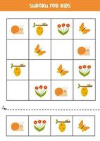 pedagogisk sudoku spel med söt skog djur. vektor