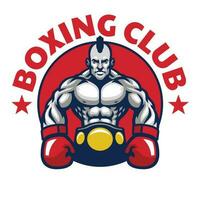 boxning bricka Gym maskot logotyp vektor