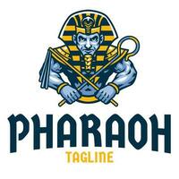 Pharao ägyptisch uralt Krieger Sport Esport Logo vektor