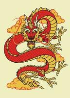 Chinesisch orientalisch Stil von Drachen vektor