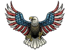 Örn målad i amerikan flagga vektor