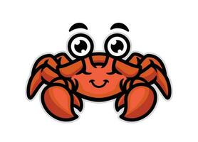 söt krabba maskot logotyp vektor