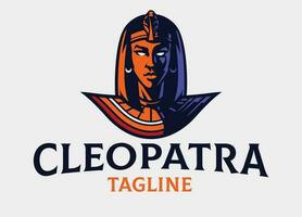 drottning cleopatra av egypten logotyp vektor