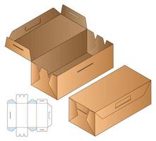 Box Verpackung gestanzte Vorlage Design. 3D-Modell vektor