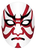 Japan Kabuki Maske auf einem weißen Hintergrund vektor