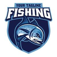 Sport Logo von Riese Trevally Angeln vektor