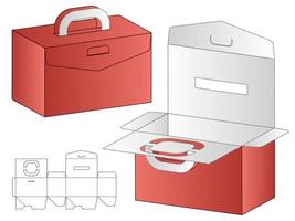 Box Verpackung gestanzte Vorlage Design. 3D-Modell vektor