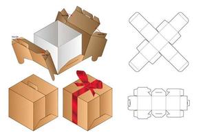 Box Verpackung gestanzte Vorlage Design. 3D-Modell vektor