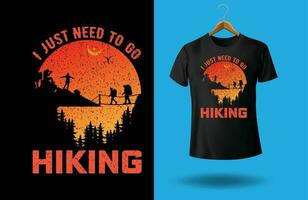 vandring t-shirt design vektor