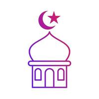 wenig Moschee islamisch Gradient Gliederung Symbol Vektor Illustration