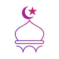 Moschee Kuppel islamisch Gradient Gliederung Symbol Vektor Illustration