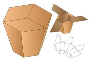 Box Verpackung gestanzte Vorlage Design. 3D-Modell vektor