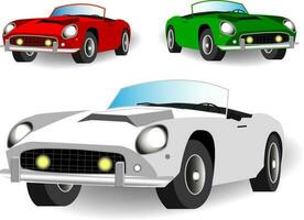 uppsättning av retro bilar i annorlunda färger. vektor illustration