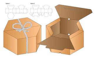 Box Verpackung gestanzte Vorlage Design. 3D-Modell vektor