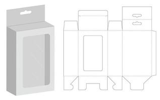 låda förpackning stansad mall design. 3d mock-up vektor