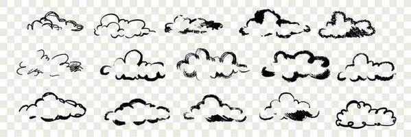 Hand gezeichnet Wolken einstellen Sammlung vektor