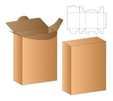 Box Verpackung gestanzte Vorlage Design. 3D-Modell vektor