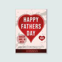 glücklich Väter Tag mit Herz Poster Design. vektor