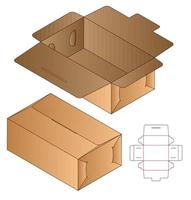 Box Verpackung gestanzte Vorlage Design. 3D-Modell vektor