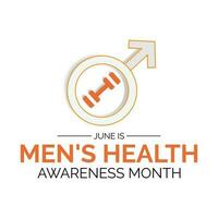 National Herren Gesundheit Monat im Juni. medizinisch Konzept. Pflege und Gesundheit. Poster, Karte, Banner und Hintergrund. Vektor Illustration