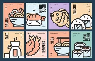 japan asiatisk mat plakat meny uppsättning. vektor