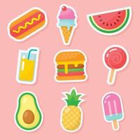 Sommer Food Sticker Sammlung vektor