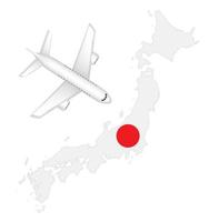 Flugzeug Flugreise nach Japan vektor