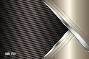 Luxus Hintergrund von Gold und Silber mit Linien Kohlefaser Textur.elegant Metall modernes Design. vektor