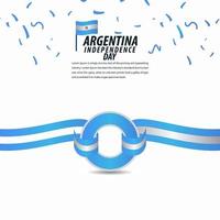 glückliche argentinische Unabhängigkeitstagfeier, Plakat, Bandfahnenvektorschablonenentwurfsillustration vektor