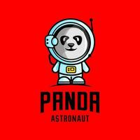 panda astronaut tecknad serie vektor