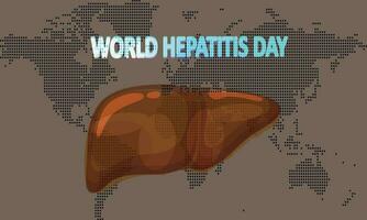 värld hepatit dag med färgrik prickad värld Karta redigerbar text vektor