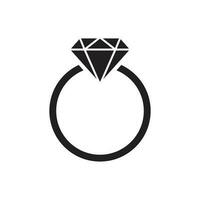 Diamant Ring Symbol Vektor im eben Stil