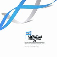 glückliche argentinische Unabhängigkeitstagfeier, Plakat, Bandfahnenvektorschablonenentwurfsillustration vektor