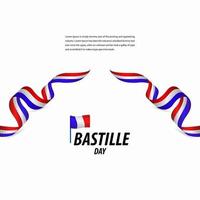 lycklig bastille dag firande, affisch, band banner vektor mall design illustration